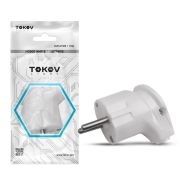 Вилка угловая 16А 250В с заземл. бел. TOKOV ELECTRIC